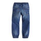 Loose Pull-on Jeans with Knee-patches